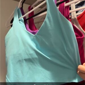 lululemon athletica Turquoise and Purple Crop Top